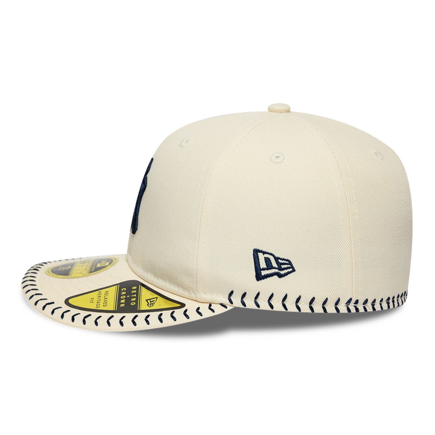 Bone New Era 59FIFTY Retro Crown MLB New York Yankees BASEBALL STICH Bege 5
