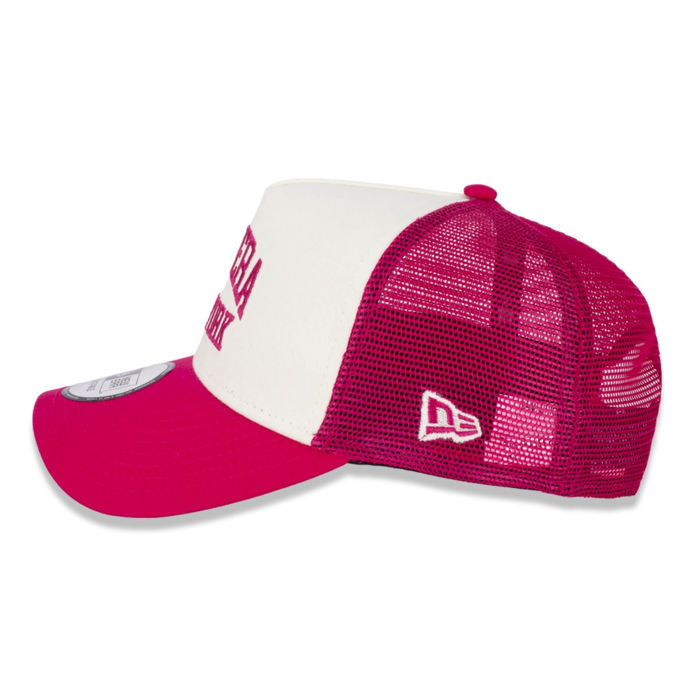 Bone New Era 9FORTY A-Frame Trucker Branded Branco/Rosa 5