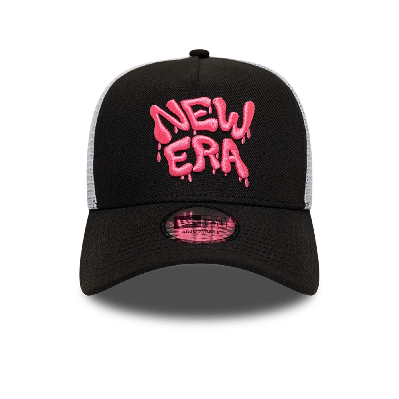Bone New Era 9FORTY A-Frame Trucker Branded Preto/Branco 2