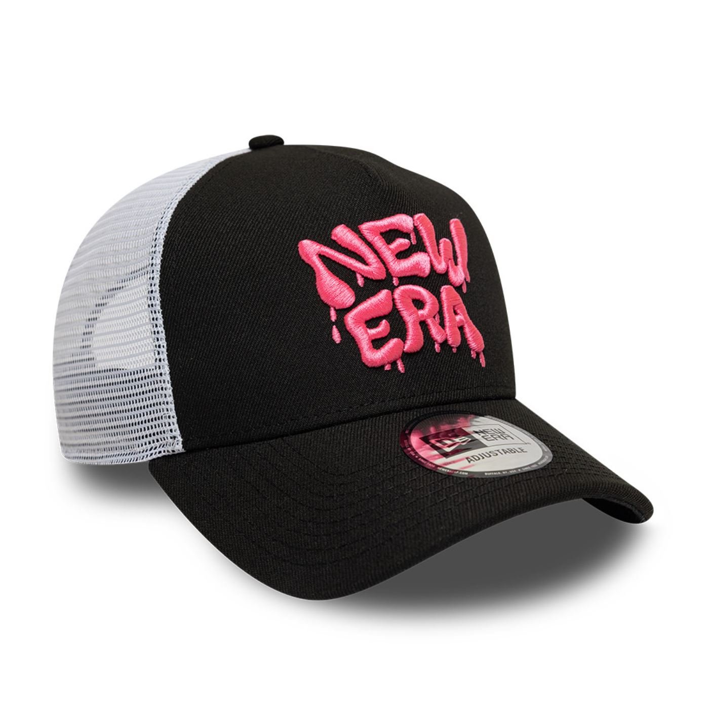 Bone New Era 9FORTY A-Frame Trucker Branded Preto/Branco 3