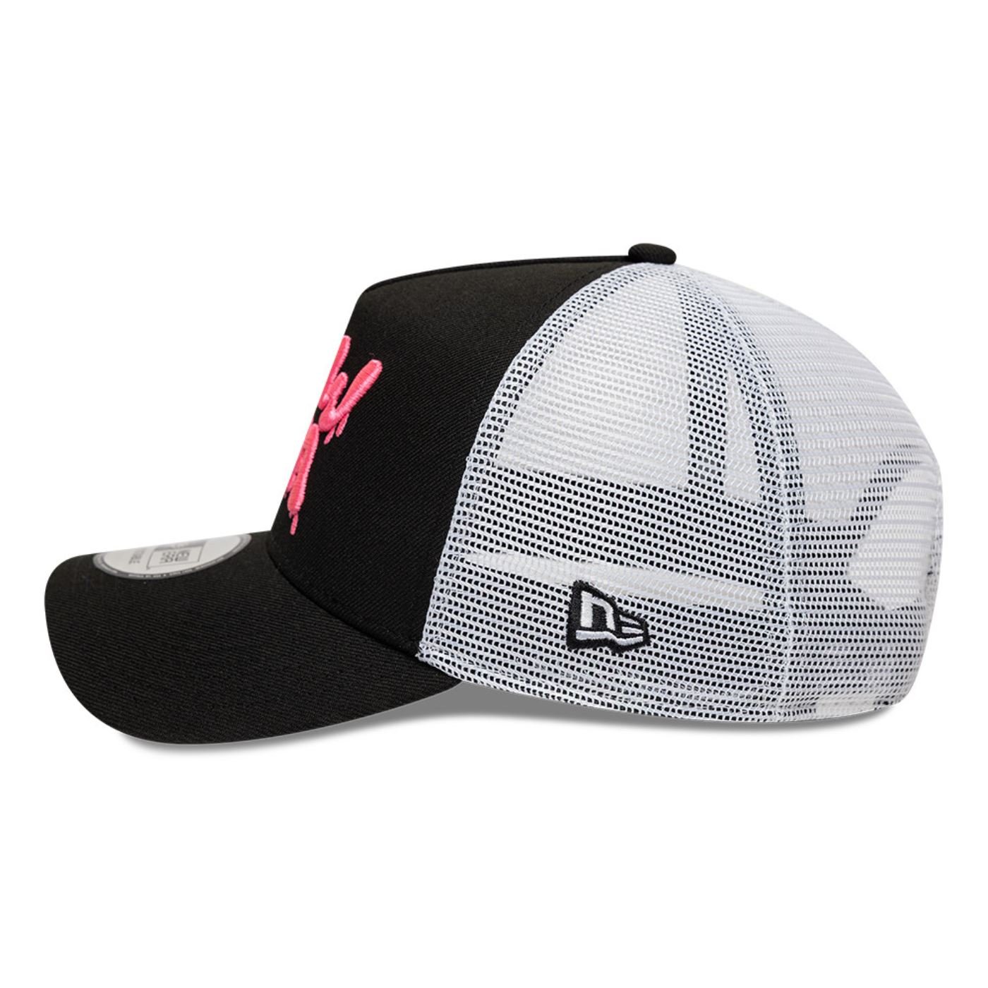 Bone New Era 9FORTY A-Frame Trucker Branded Preto/Branco 5