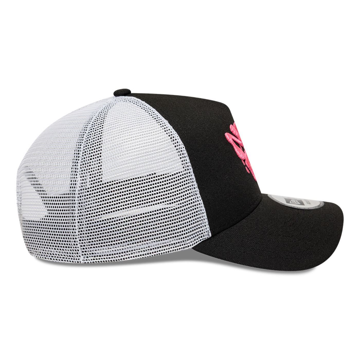 Bone New Era 9FORTY A-Frame Trucker Branded Preto/Branco 6