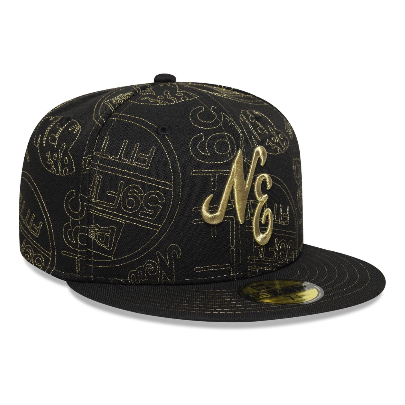 Bone New Era 59FIFTY New Era Branded Preto 3