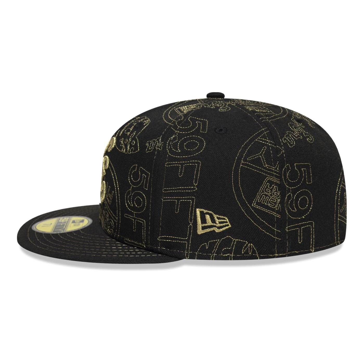 Bone New Era 59FIFTY New Era Branded Preto 5