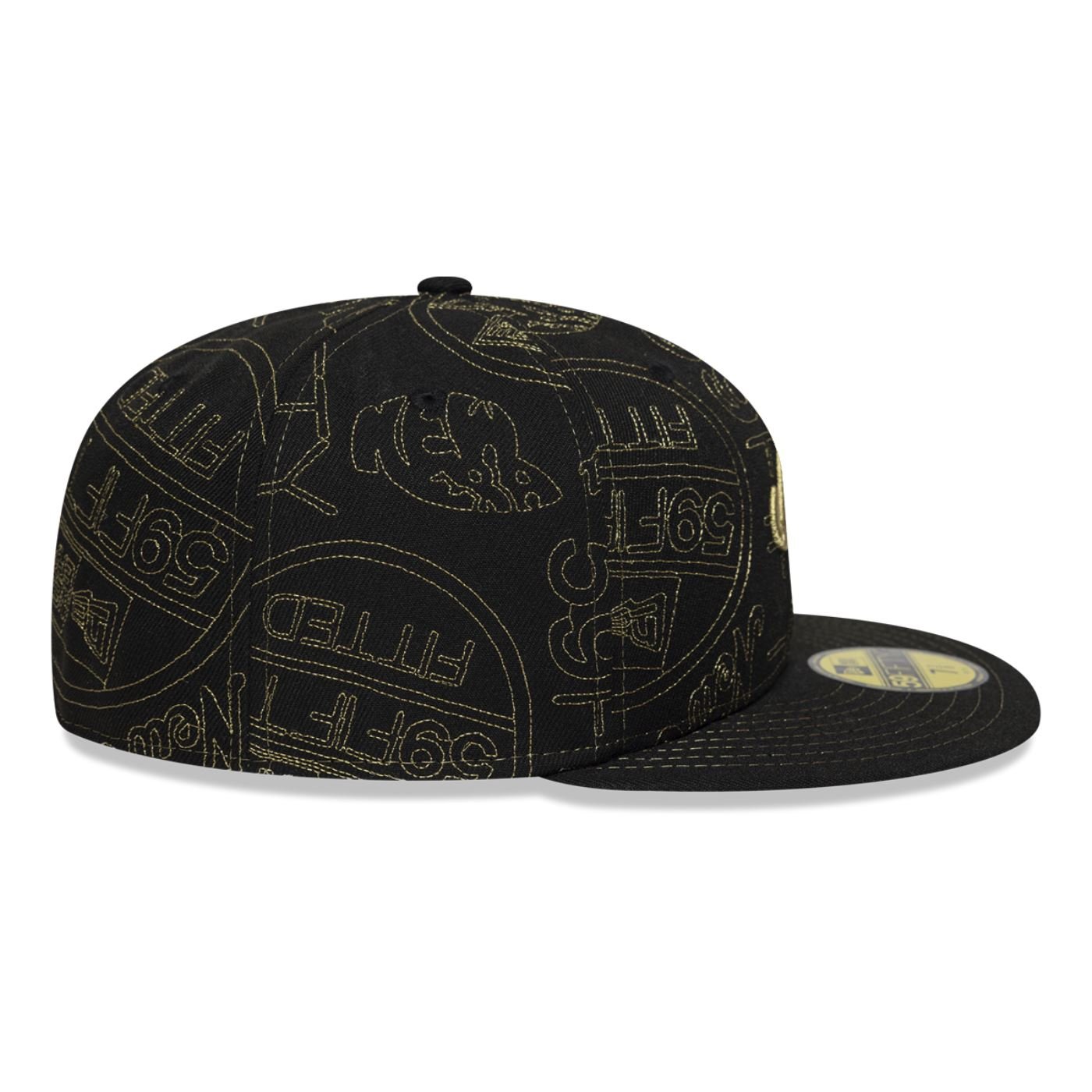 Bone New Era 59FIFTY New Era Branded Preto 6