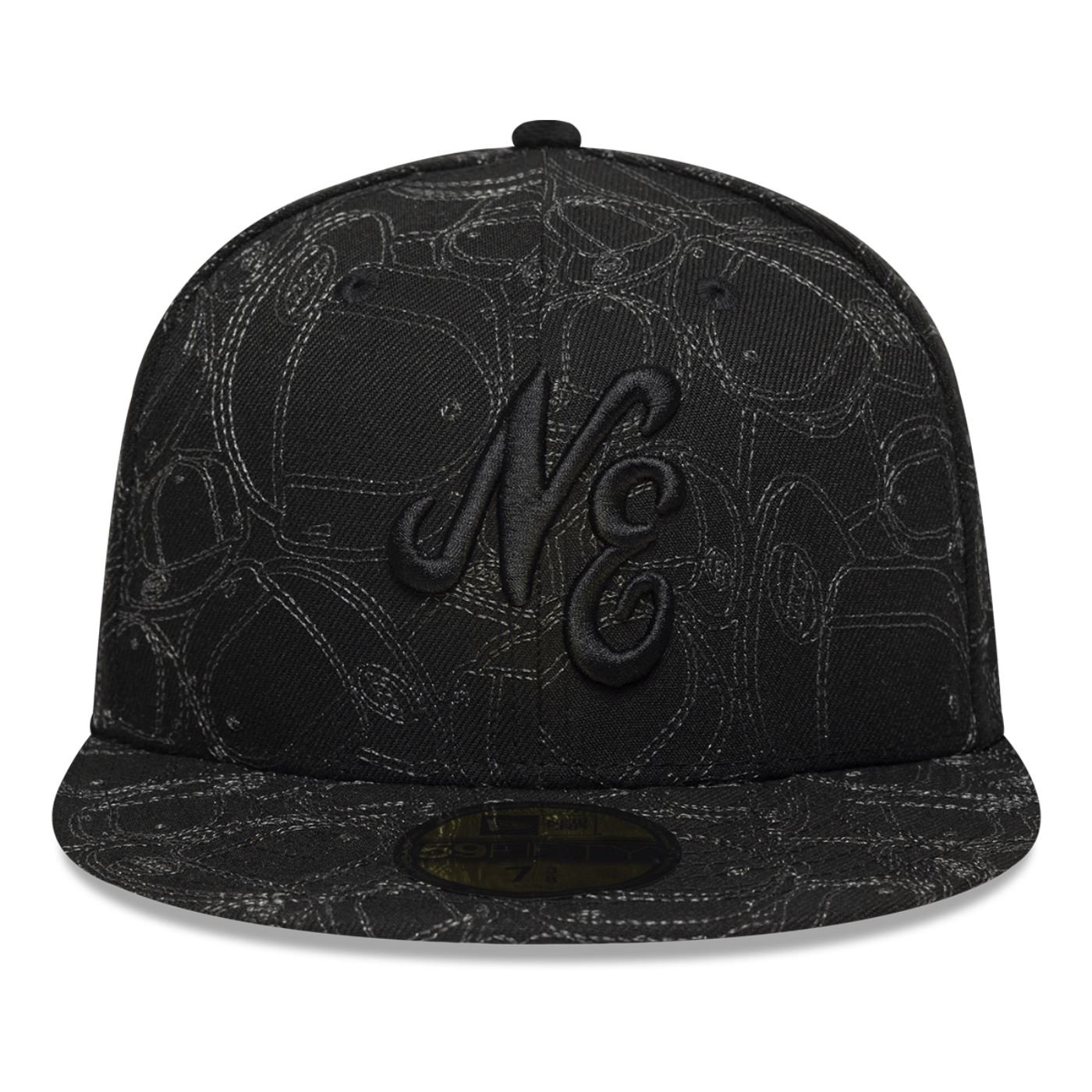 Bone New Era 59FIFTY New Era Branded Preto 2