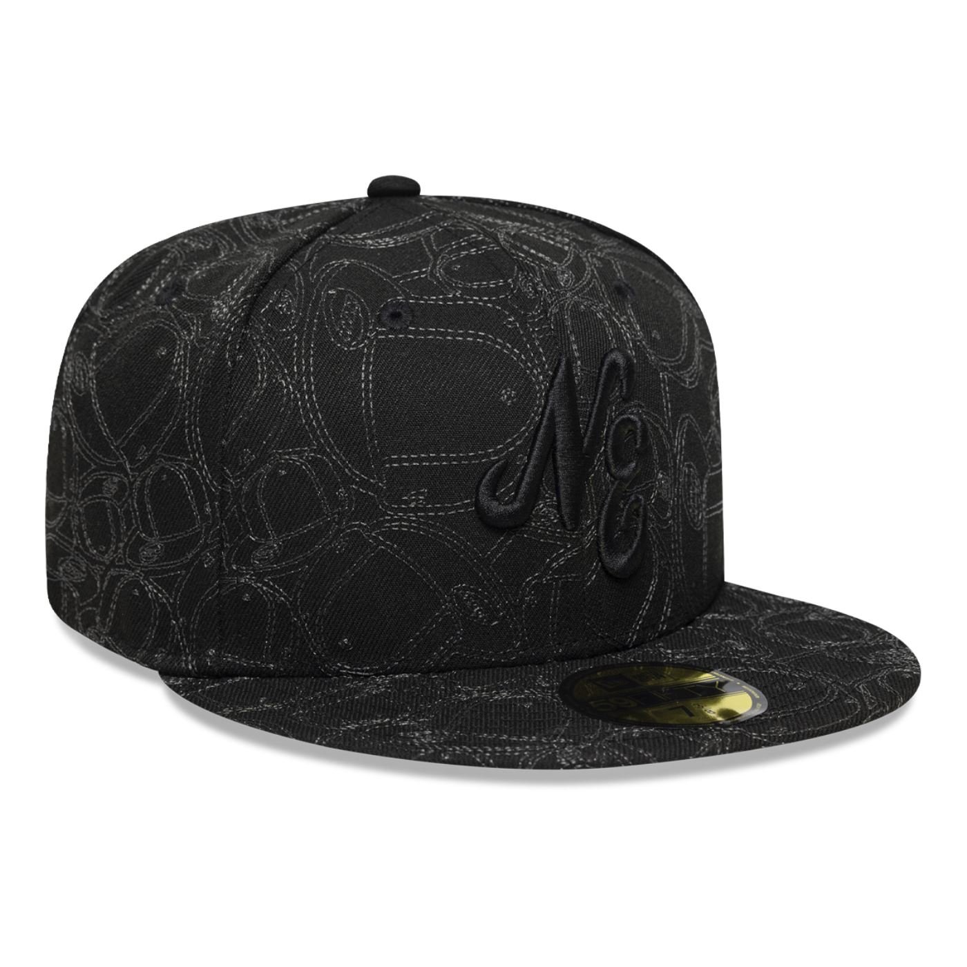 Bone New Era 59FIFTY New Era Branded Preto 3