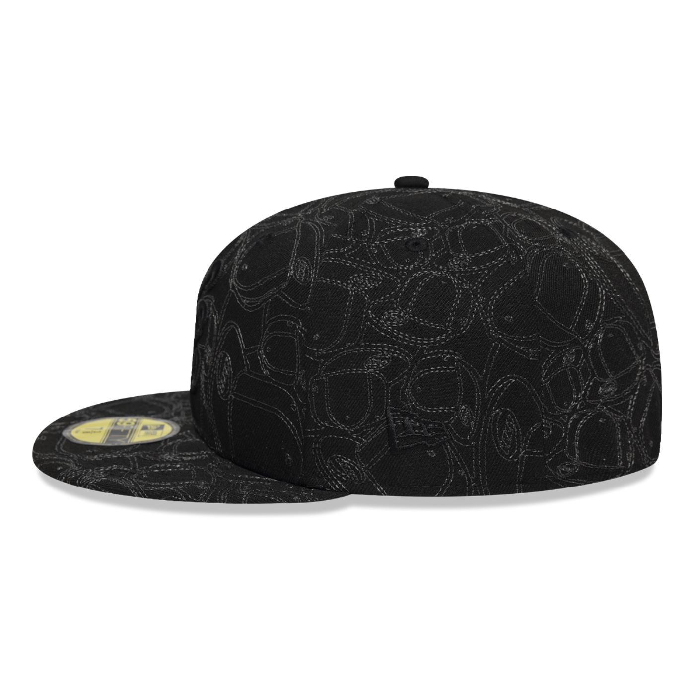 Bone New Era 59FIFTY New Era Branded Preto 5