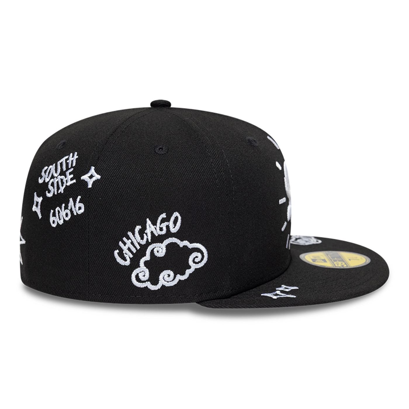 Bone New Era 59FIFTY MLB Chicago White Sox Paisley Preto 6