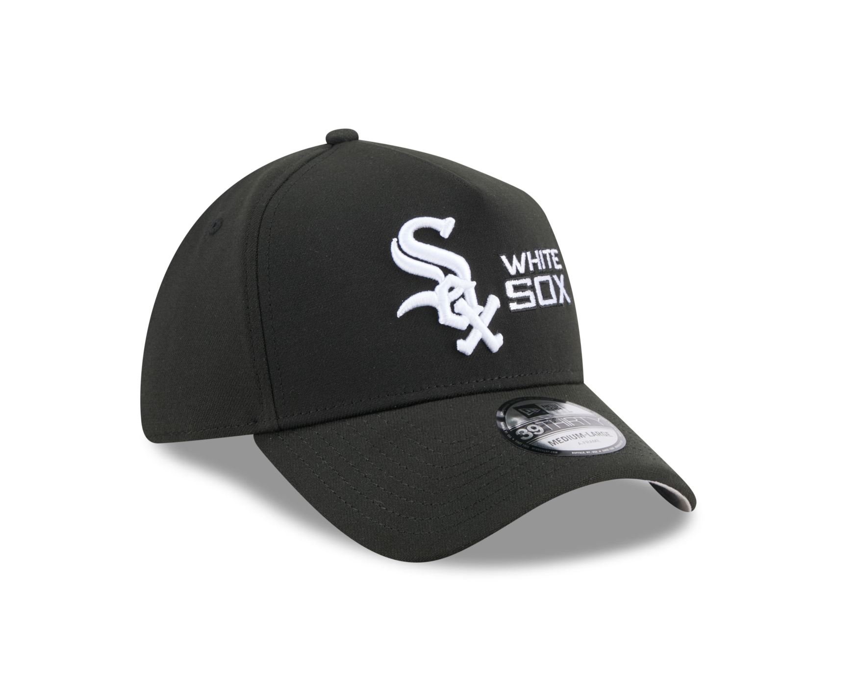 Boné New Era 39THIRTY A-FRAME Chicago White Sox Chumbo Preto 3