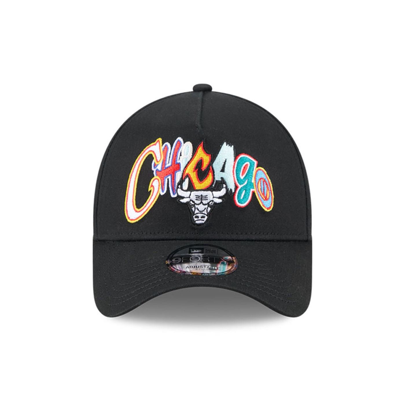 Bone New Era 9FORTY A-FRAME SNAPBACK Chicago Bulls  Preto Preto 2