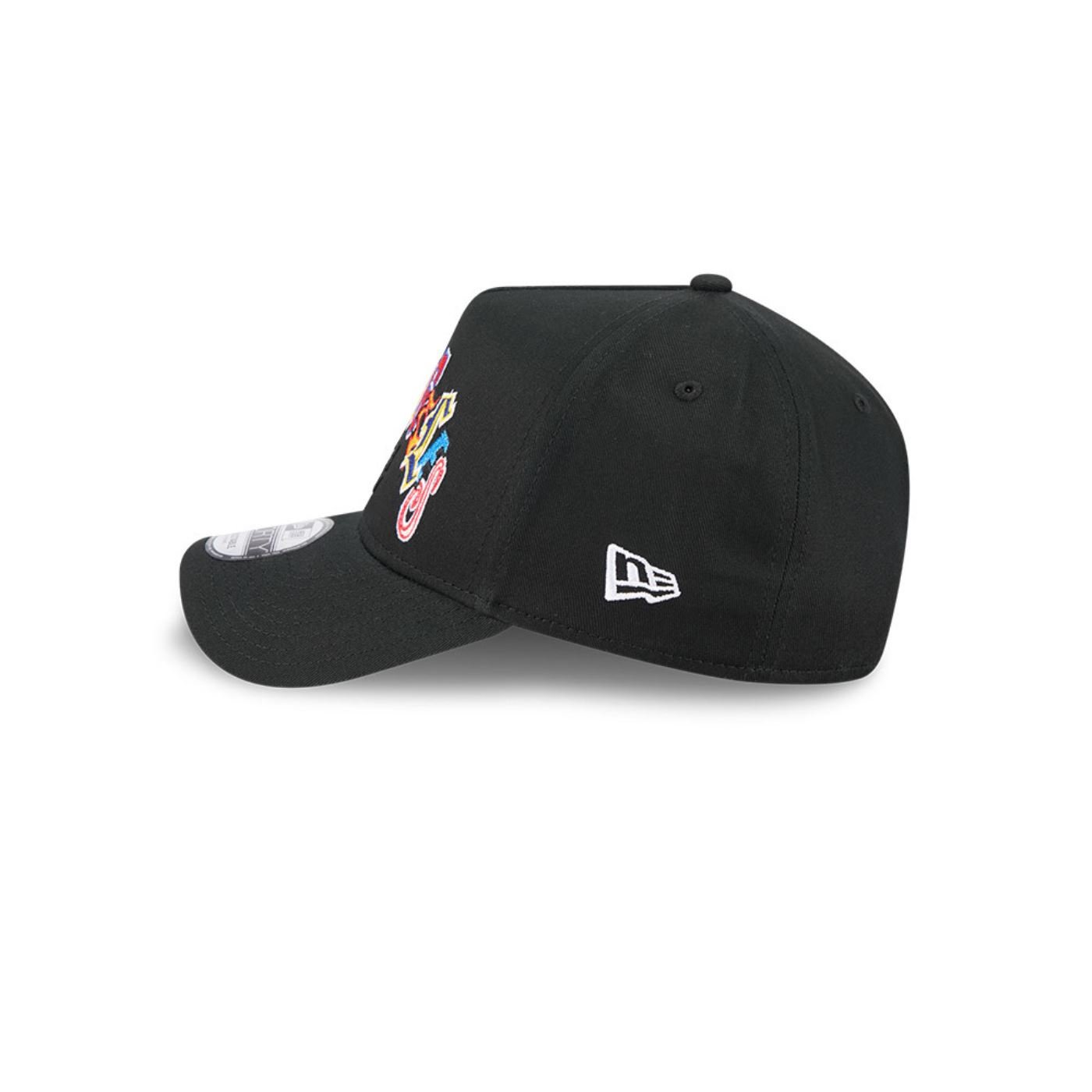 Bone New Era 9FORTY A-FRAME SNAPBACK Los Angeles Dodgers Preto Preto 4
