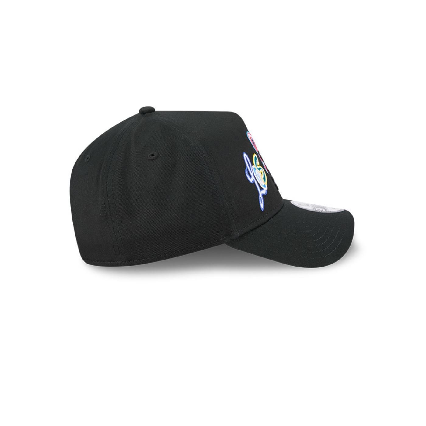 Bone New Era 9FORTY A-FRAME SNAPBACK Los Angeles Dodgers Preto Preto 5