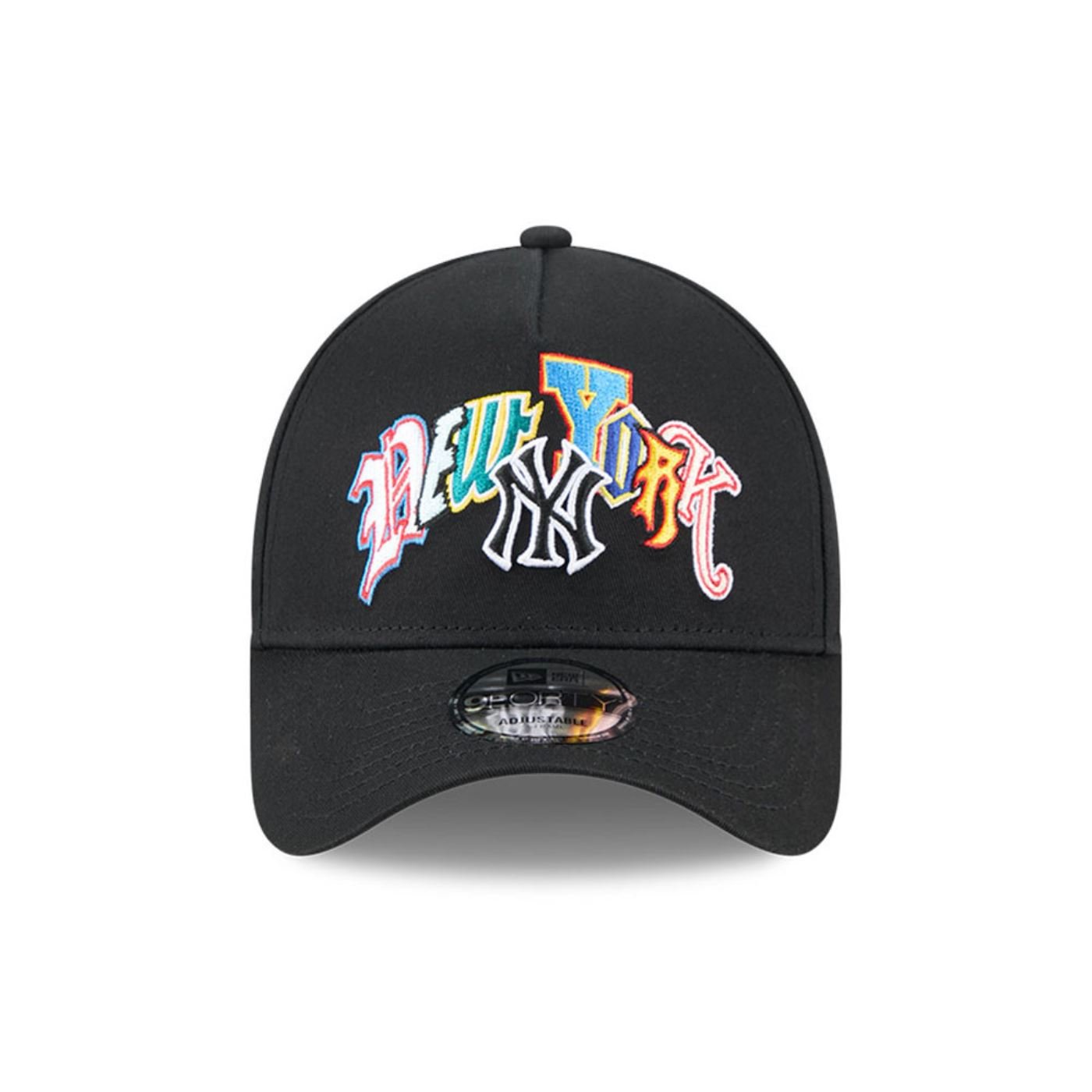 Bone New Era 9FORTY A-FRAME SNAPBACK New York Yankees Preto Preto 2