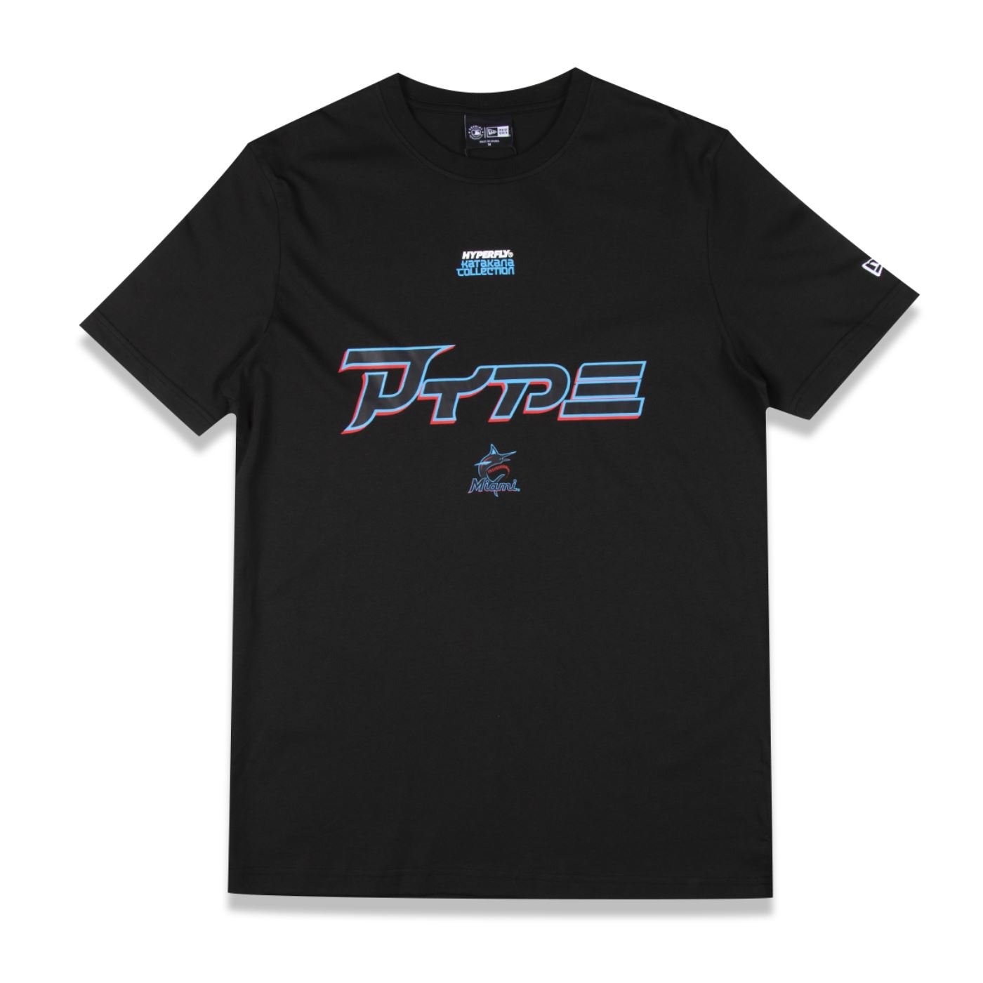 Camiseta New Era Regular Miami Marlins MLB Hyperfly Preto