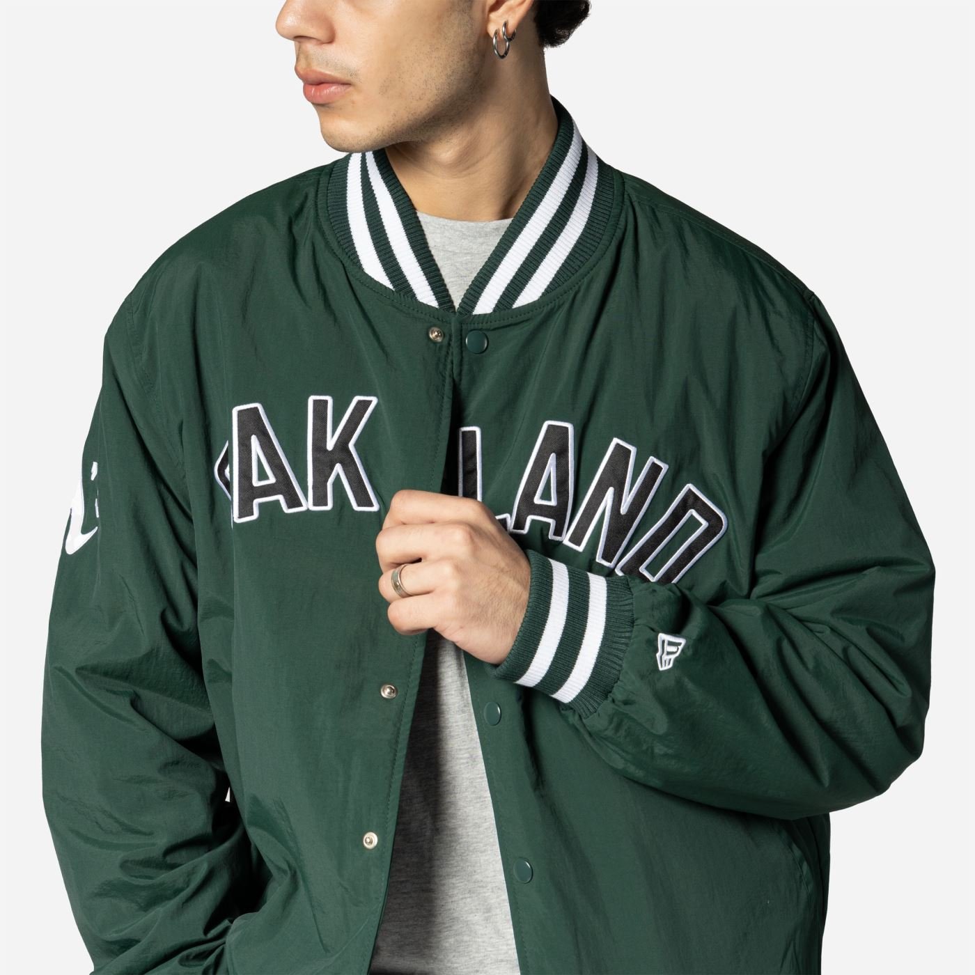 Jaqueta New Era Bomber MLB Oakland Athletics Verde 2