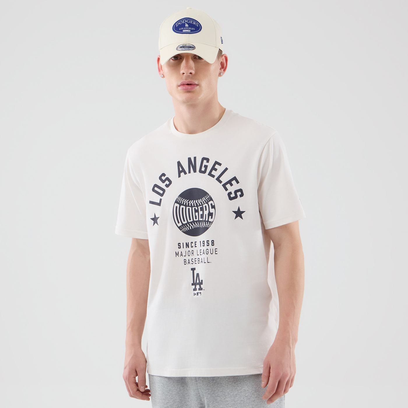 Camiseta New Era Regulas Log Angeles Dodgers MLB Branca