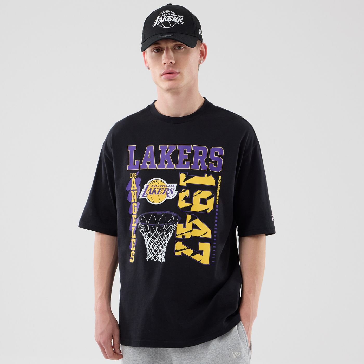 Camiseta New Era Regulas Los Angeles Lakers Preta
