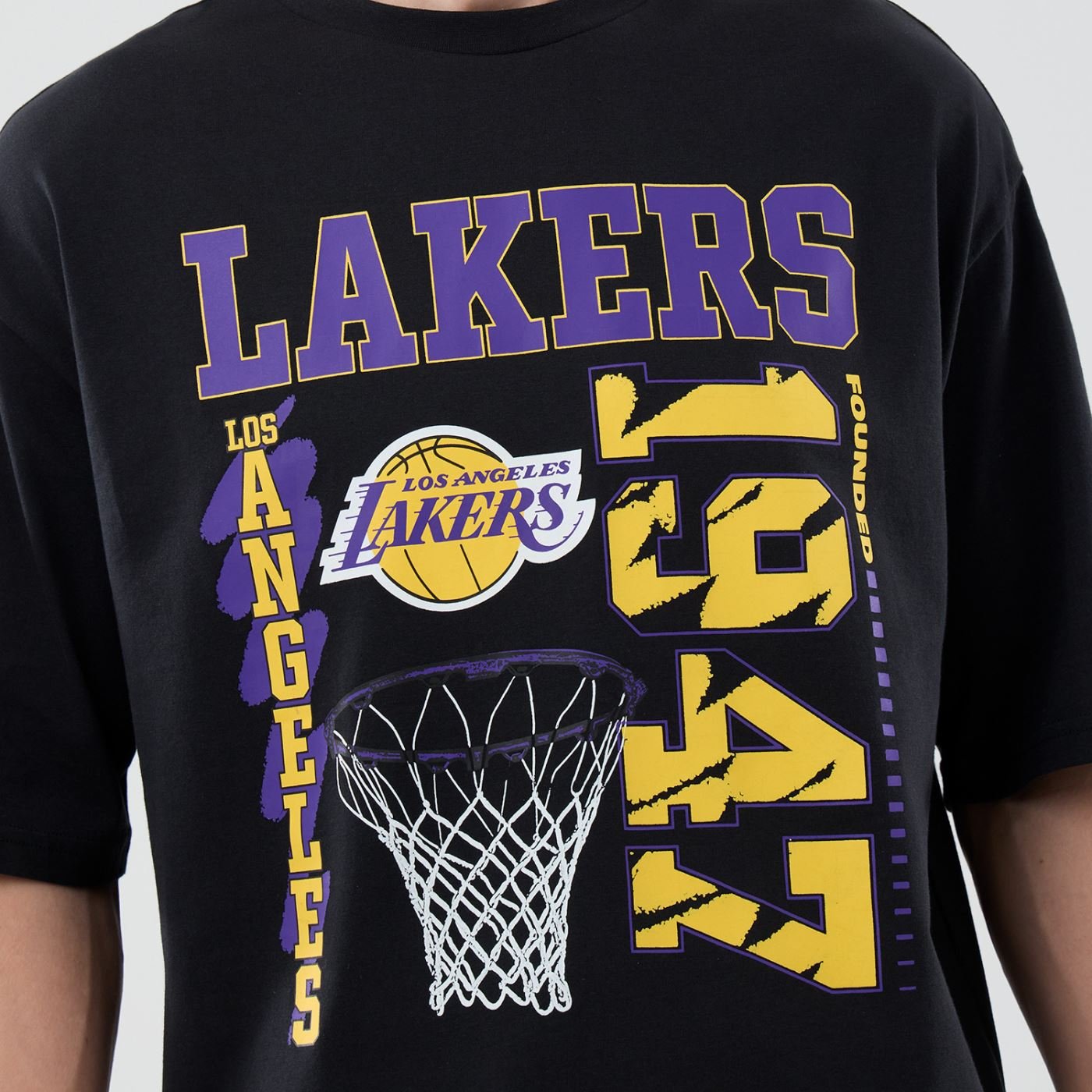 Camiseta New Era Regulas Los Angeles Lakers Preta Preto 4
