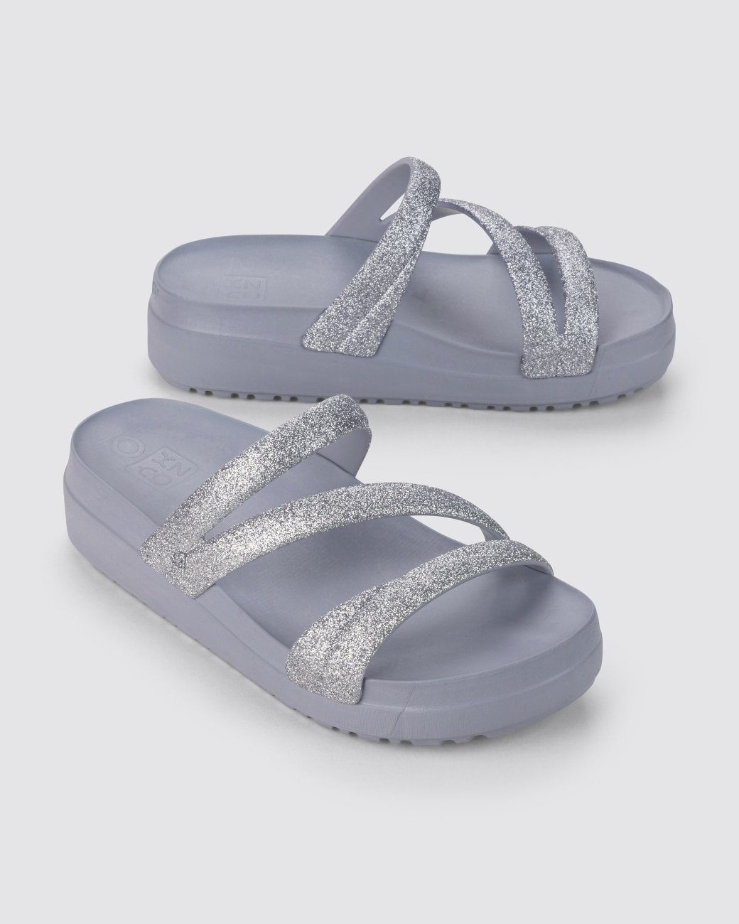 Slide Plataforma Feminino Zaxy Glitter Up