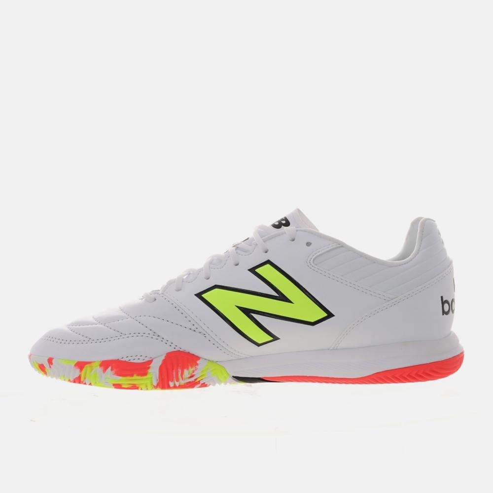Chuteira Futsal New Balance 442 Pro In V2 Masculino Branco/Laranja/Amarelo 2