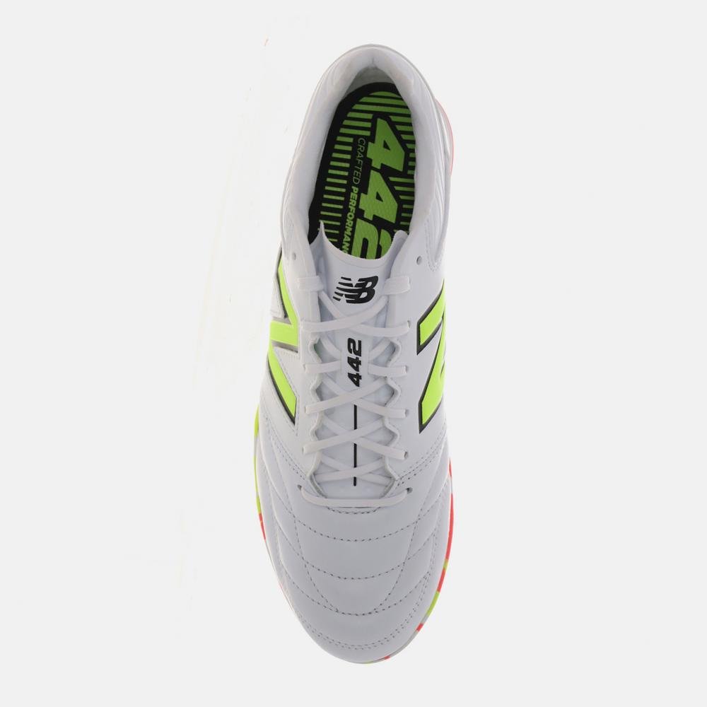 Chuteira Futsal New Balance 442 Pro In V2 Masculino Branco/Laranja/Amarelo 3