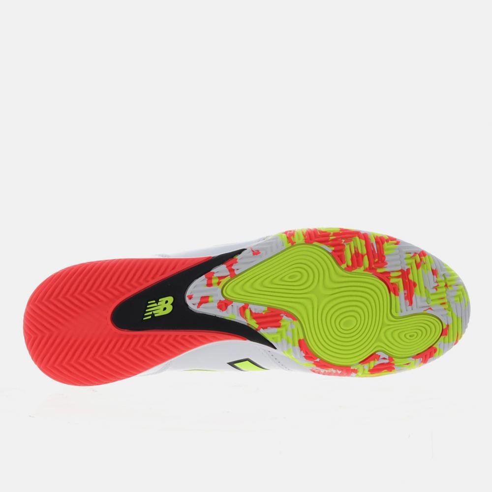 Chuteira Futsal New Balance 442 Pro In V2 Masculino Branco/Laranja/Amarelo 5