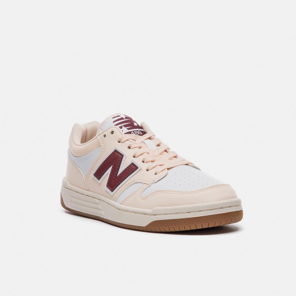 Tênis New Balance 480 Low Masculino Rosa/Branco/Bordô 4