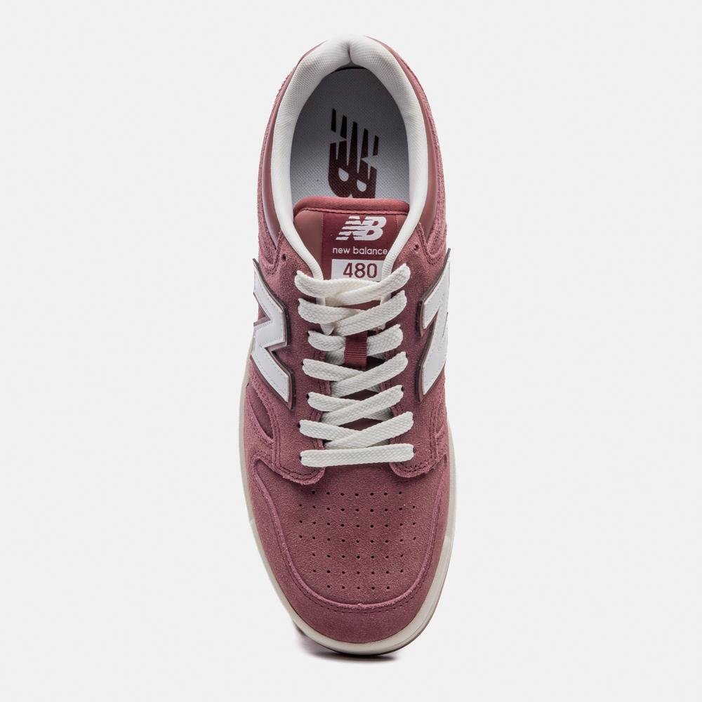 Tênis New Balance 480 Low Unisex Rosa/Branco 3