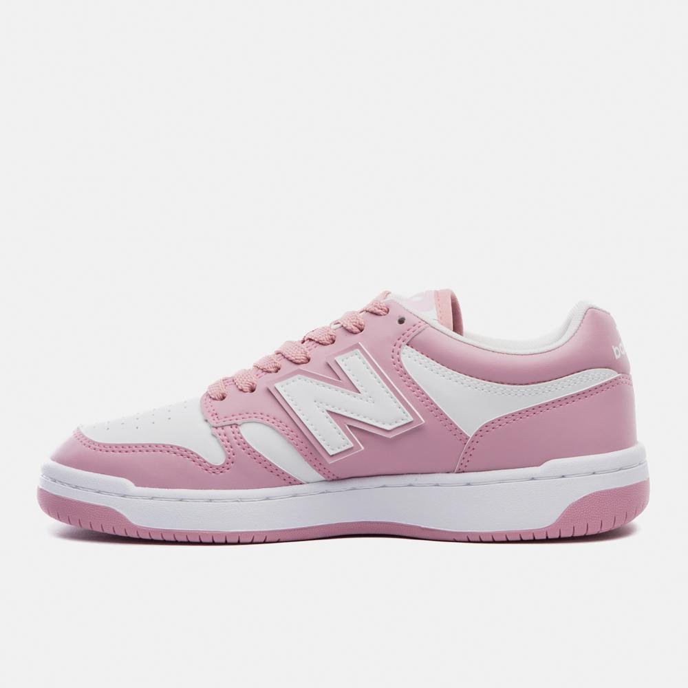 Tênis New Balance 480 Low Unisex Branco/Rosa 2