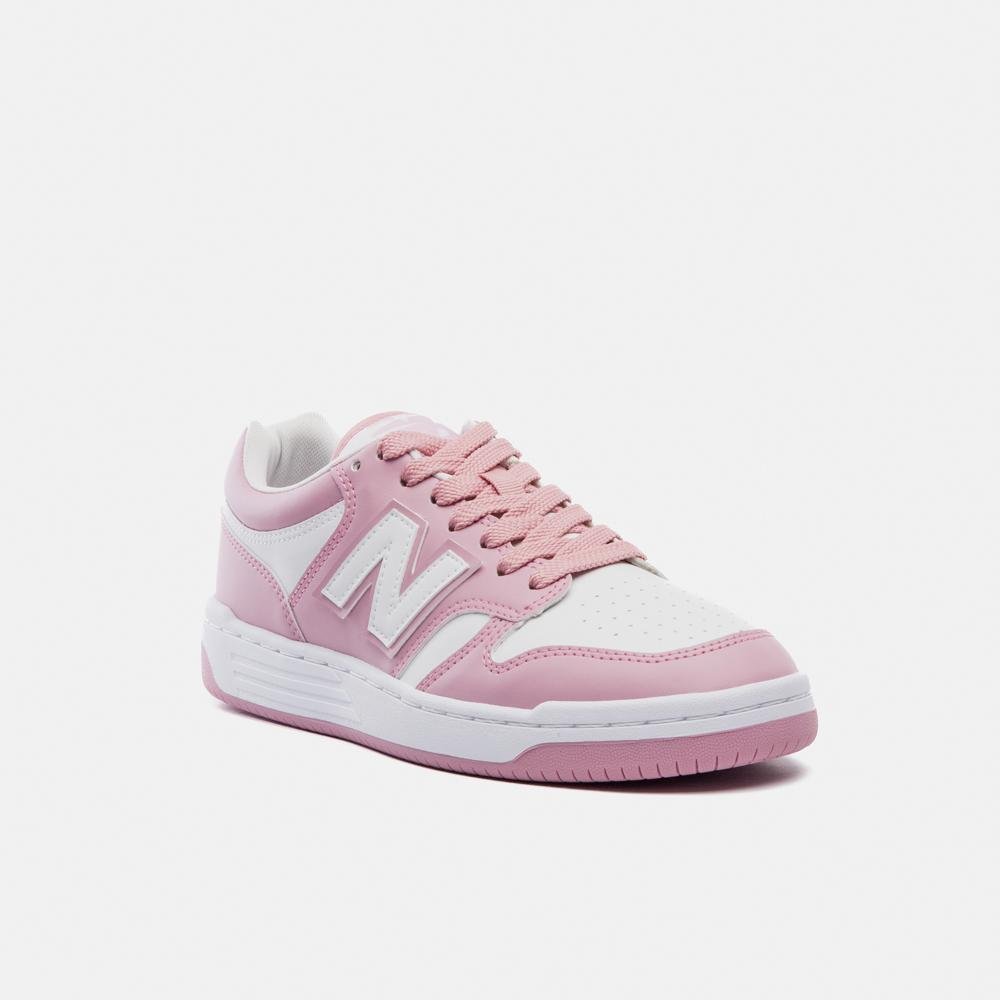 Tênis New Balance 480 Low Unisex Branco/Rosa 4