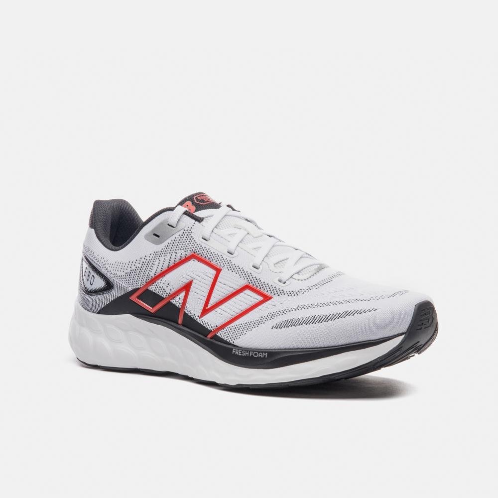 Tênis New Balance Fresh Foam 680v8 Masculino Branco/Cinza/Preto 4