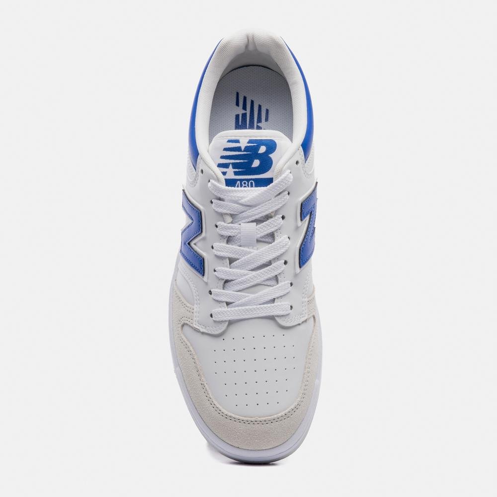 Tênis New Balance 480 Low Unisex Branco/Azul 3