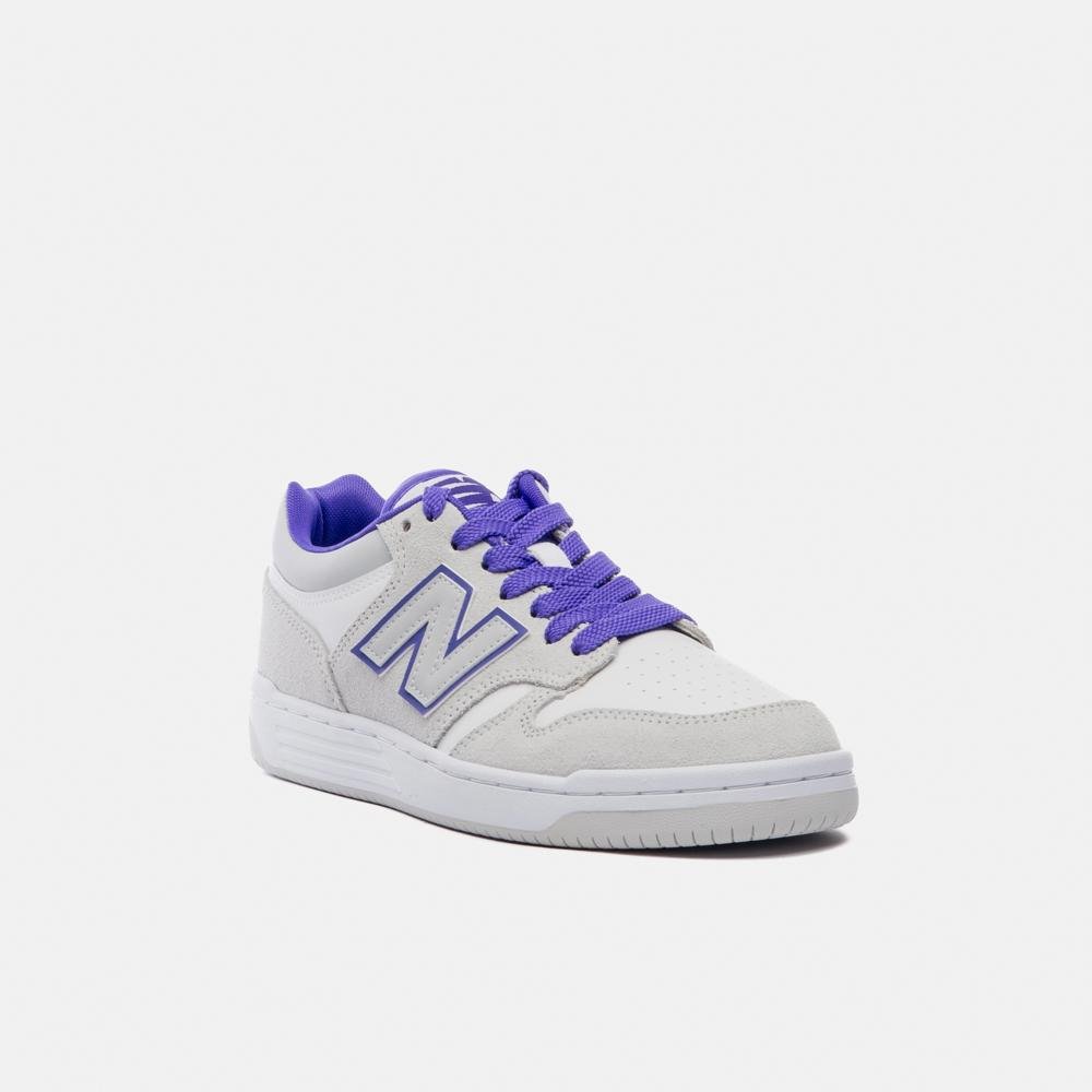 Tênis New Balance 480 Low Unisex Cinza/Lilás 4