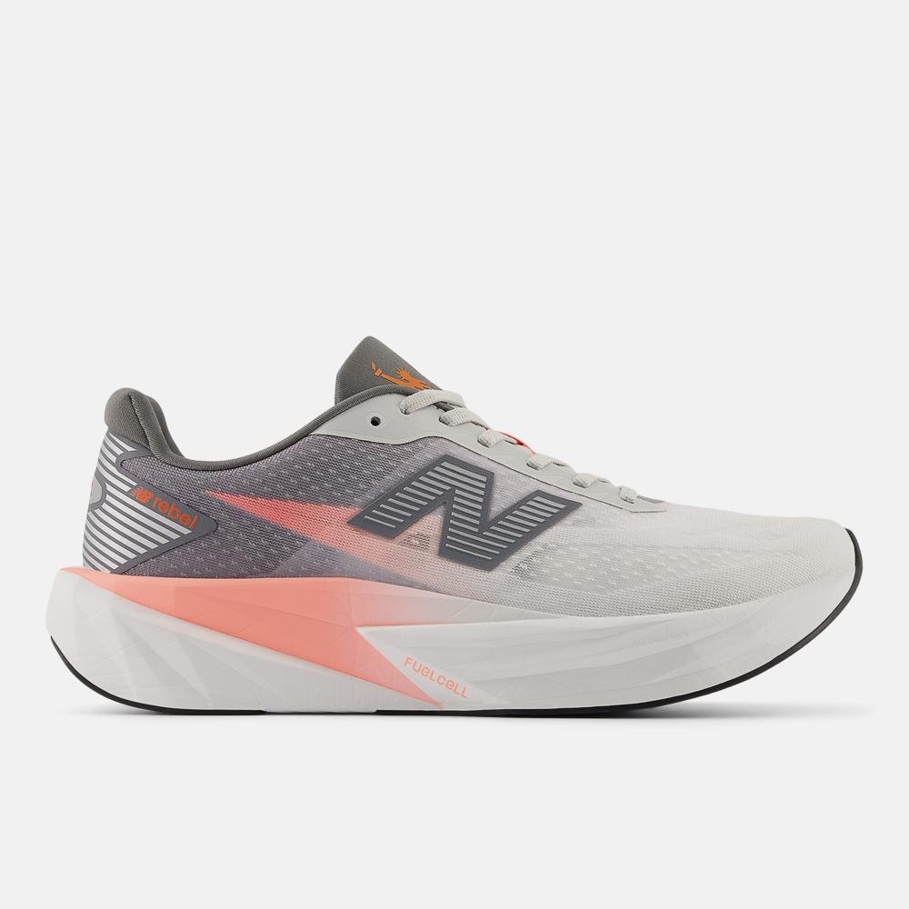 Tênis New Balance Fuelcell Rebel V5 Masculino Cinza/Coral