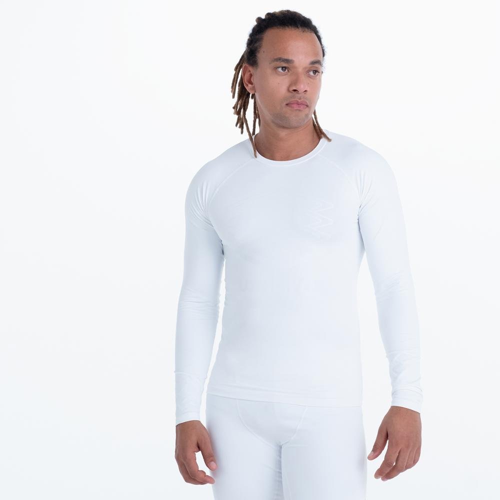 Camisa Ml Masculina Umbro Térmica Diamond Shadow Branco 1