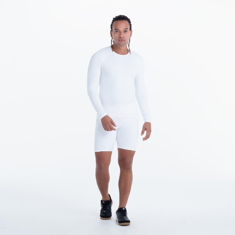 Camisa Ml Masculina Umbro Térmica Diamond Shadow Branco 2