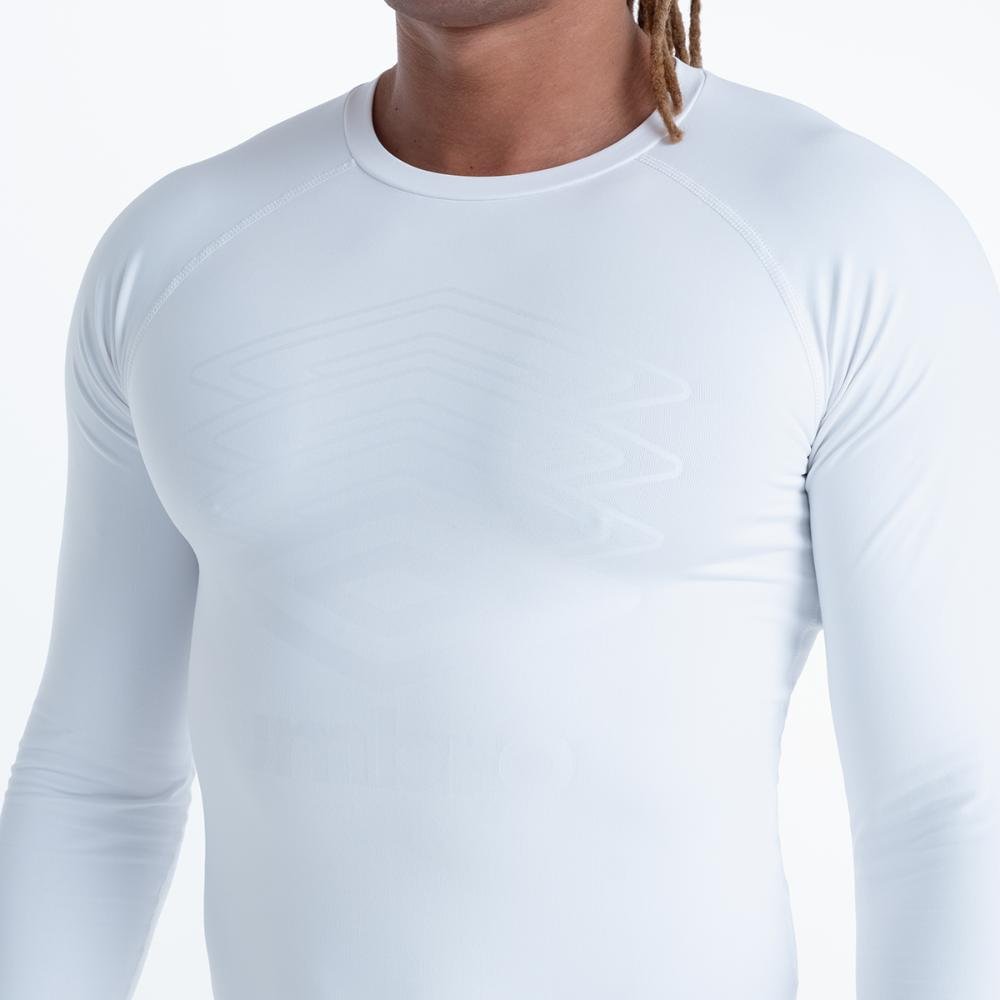 Camisa Ml Masculina Umbro Térmica Diamond Shadow Branco 4