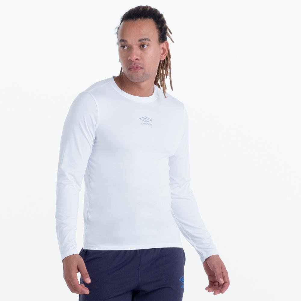Camisa Ml Masculina Umbro Térmica Diamond Touch Branco 4