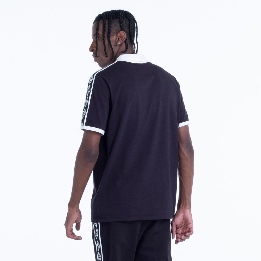 Pólo Masculina Umbro Traditional Diamond Rib Preto 3
