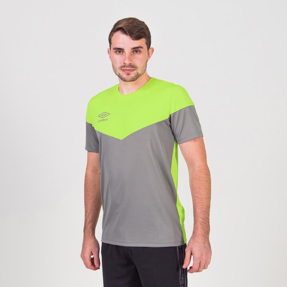 Camisa Masculina Umbro Stadion Cinza/Verde 2