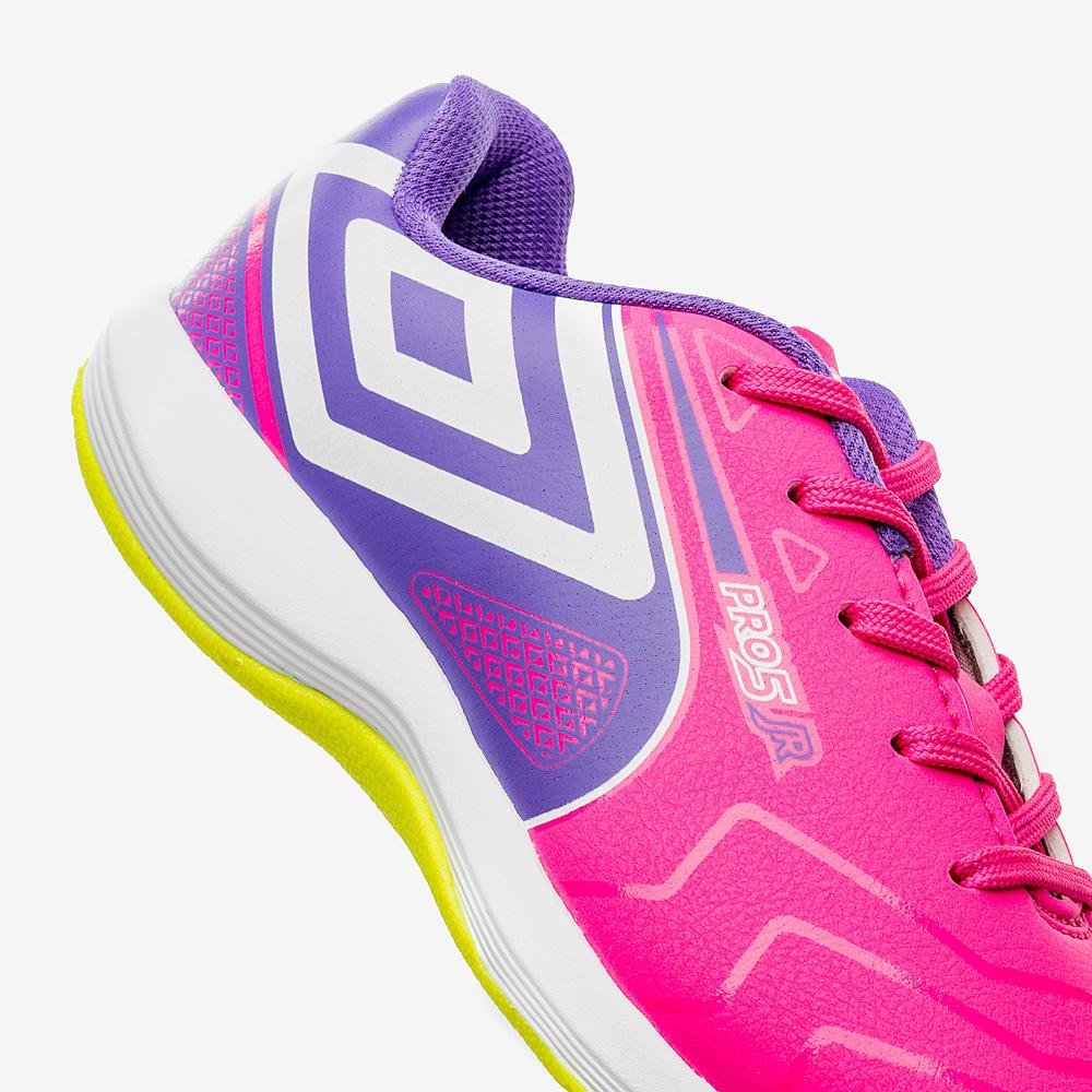 Chuteira Futsal Umbro Pro 5 Jr Rosa 7