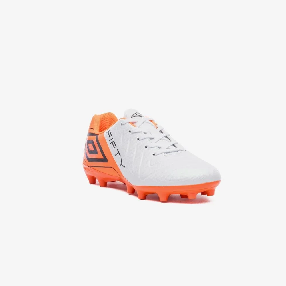 Chuteira Campo Umbro Fifty Vi Jr Branco/Laranja 3