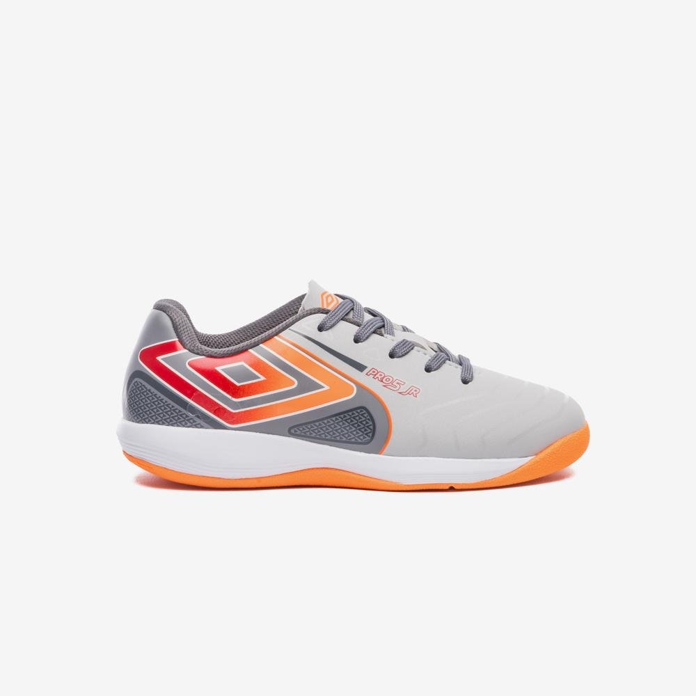 Chuteira Futsal Umbro Pro 5 Jr Cinza