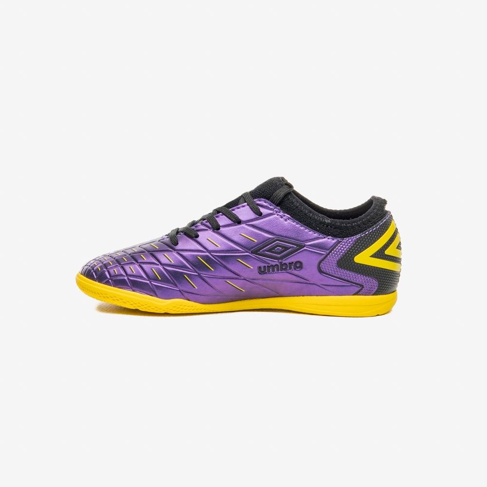 Chuteira Futsal Umbro Domain Jr Roxo/Preto/Amarelo 2