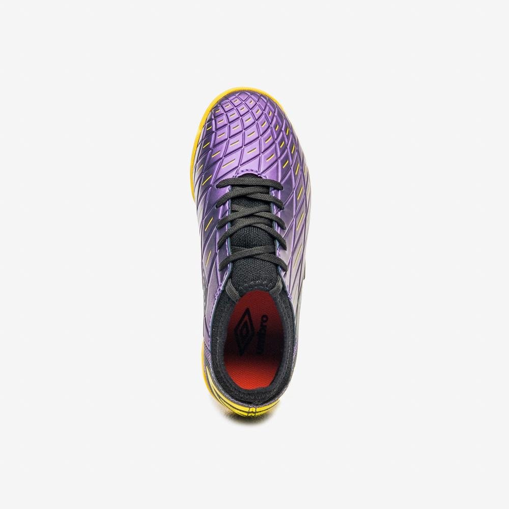 Chuteira Futsal Umbro Domain Jr Roxo/Preto/Amarelo 4