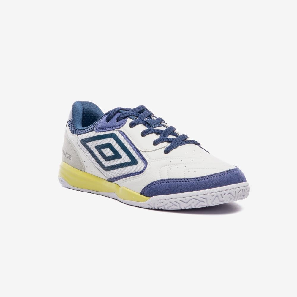 Chuteira Futsal Umbro Pro Challenge Uptake Branco/Azul/Amarelo 8