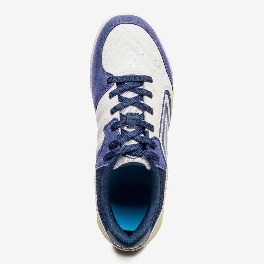Chuteira Futsal Umbro Pro Challenge Uptake Branco/Azul/Amarelo 9