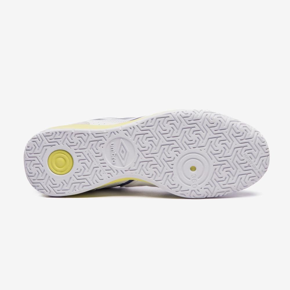 Chuteira Futsal Umbro Pro Challenge Uptake Branco/Azul/Amarelo 1