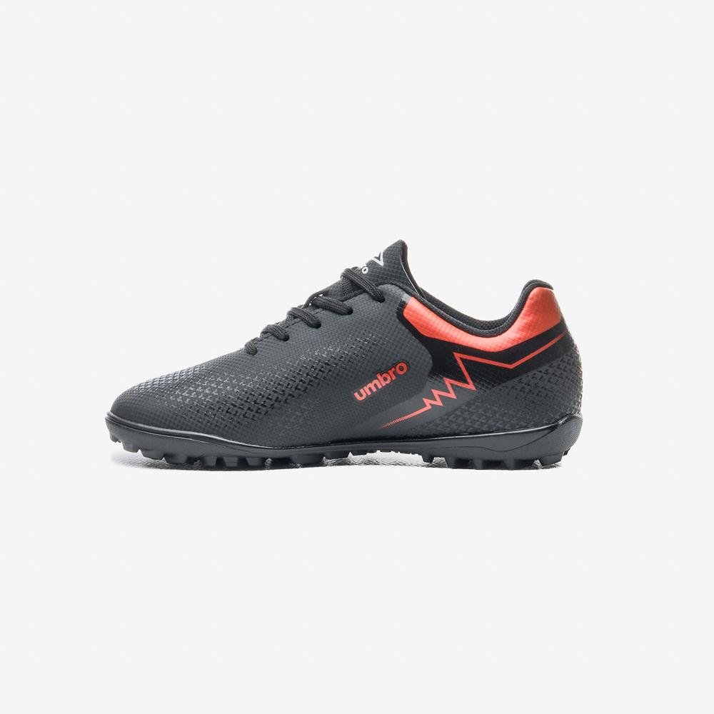 Chuteira Society Umbro Adamant Top Speed Jr Cinza/Laranja 2
